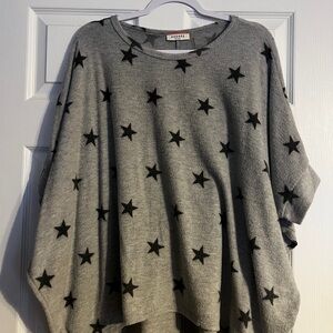 ANDREE BY UNIT Gray Lightweight sweatshirt with Black Stars